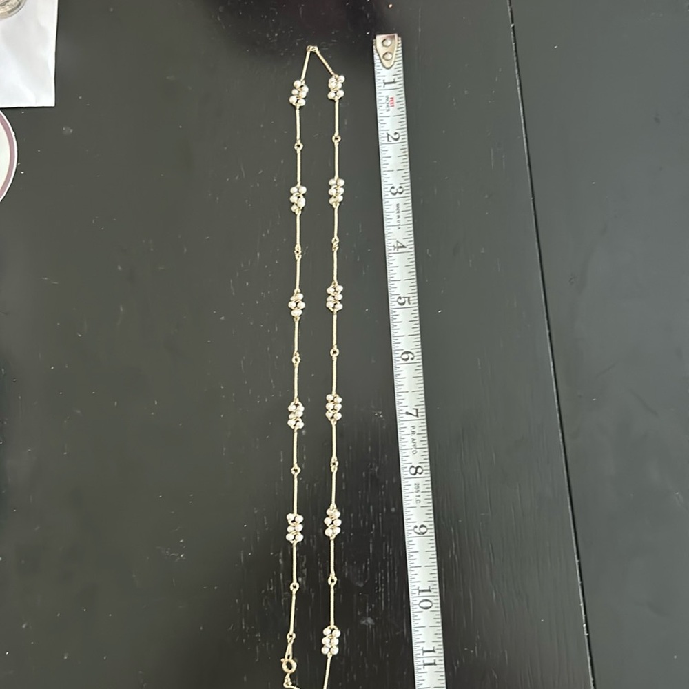 Delicate faux pearl and gold necklace